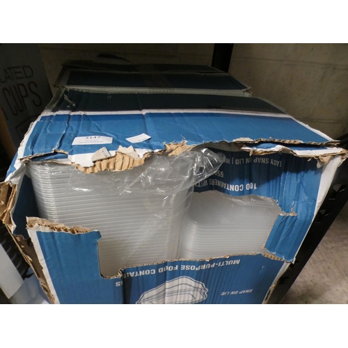 3147 - Two Boxes of Jena Plastic Takeaway Containers (222-413) * This lot is subject to VAT