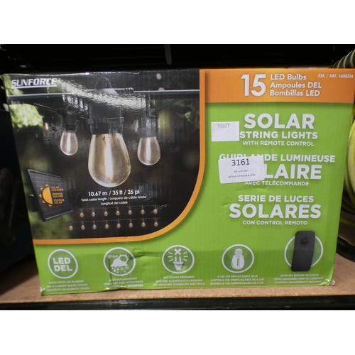 3161 - Sunforce Solar String Lights (225 - 201 * This lot is subject to VAT