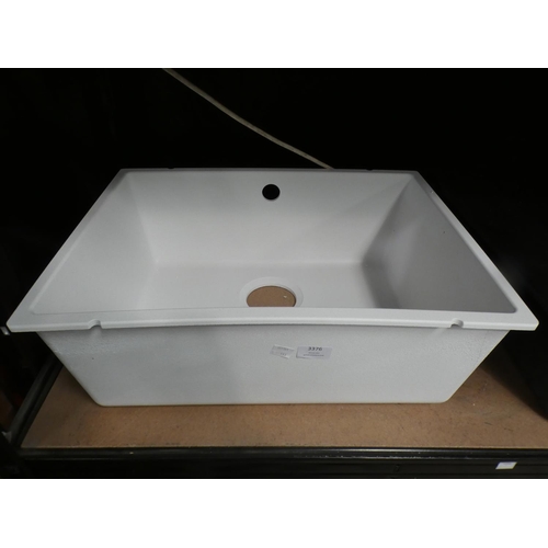 3376 - 370x500 Samos 1.0 Bowl Composite U/mount Black, RRP £190 inc. VAT - model no:-Unknown * This lot is ... 