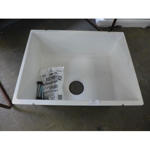 1558 - Samos 1.0 Bowl Composite U/mount sink white 370x500 , RRP £160 inc. VAT * VAT will be added to the h... 