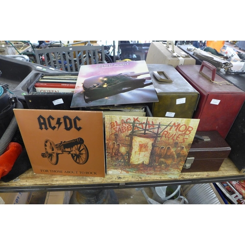 2234 - 5 Small boxes of LPs, approx .......... in total, inc. Queen, AC/DC, LED Zeppelin, Black Sabbath, St... 