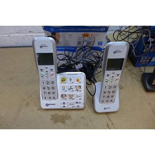 2075 - Two telephone sets, Panasonic KX-TGE722 and Geemarc Amplidect 595-2 Photo