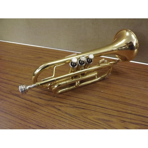 2150 - Elkhart brass trumpet (slight damage)