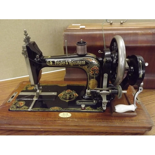 2158 - Frister & Rossmann sewing machine in wooden case