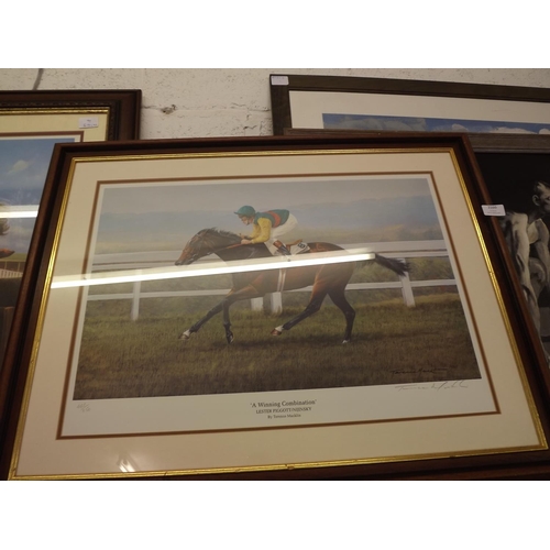 2166 - 3 Horse and jocket prints (Nijinsky), signed print, Brigidier Gerrard and Night Nurse