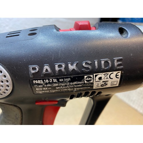 2036 - Parkside 18v cordless drill with battery & charger in case