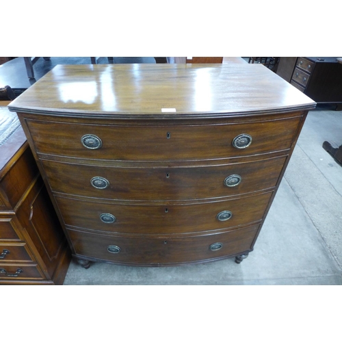 128 - A Victorian mahogany bow front chest of drawers