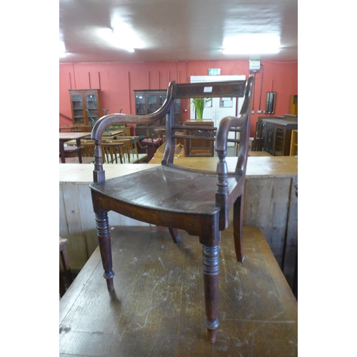 168 - A George IV mahogany elbow chair