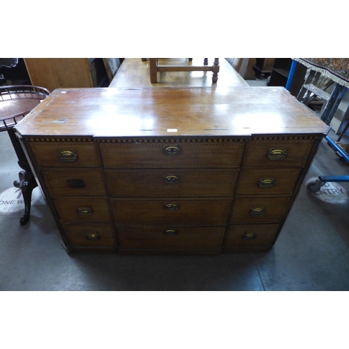 195 - An 18th Century Dutch inlaid mahogany breakfront chest of drawers