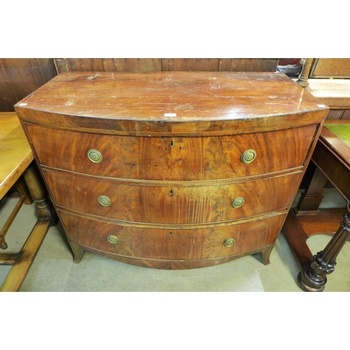 201 - A George III mahogany bow front chest of drawers