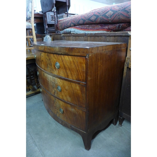 201 - A George III mahogany bow front chest of drawers