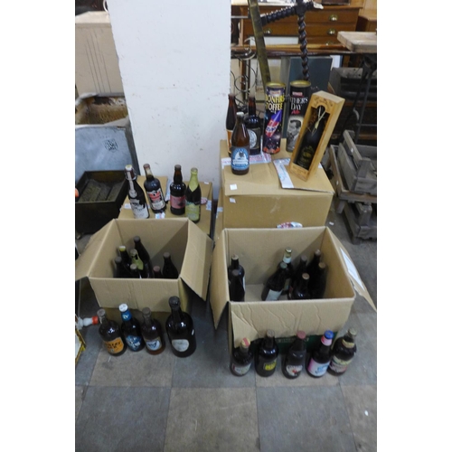 288 - Five boxes of assorted vintage unopened beer bottles