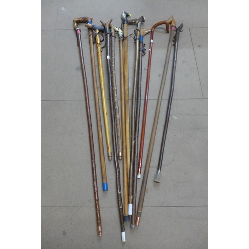 395 - Assorted walking sticks