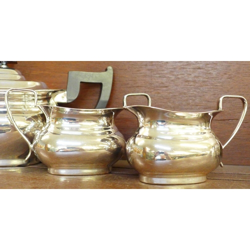 603 - A four piece Viners of Sheffield Alpha plate tea service and an EPBM tea service