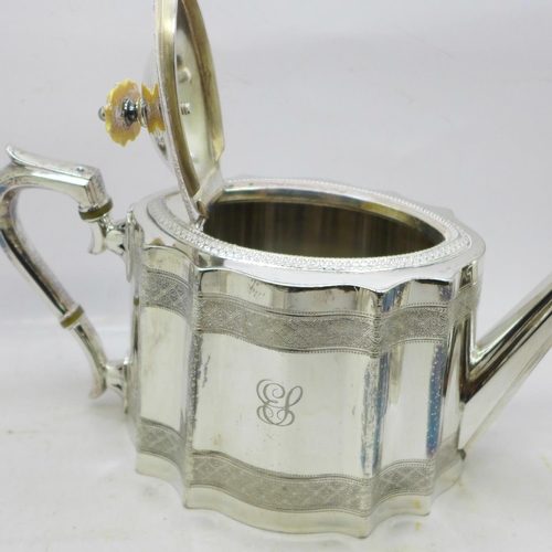 603 - A four piece Viners of Sheffield Alpha plate tea service and an EPBM tea service