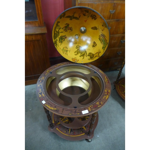 100 - A terrestrial globe cocktail cabinet