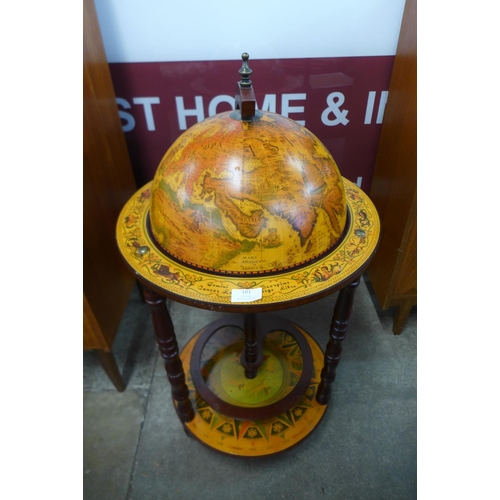 101 - A terrestrial globe cocktail cabinet