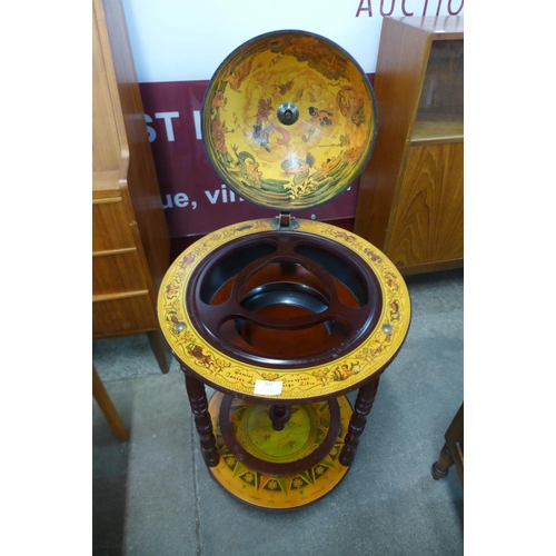 101 - A terrestrial globe cocktail cabinet