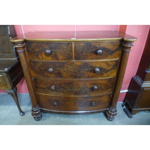 56 - A Victorian Scottish mahogany bow front chest of drawers