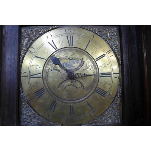 59 - A George III oak 30-hour longcase clock, the square brass dial signed Thomas Lister