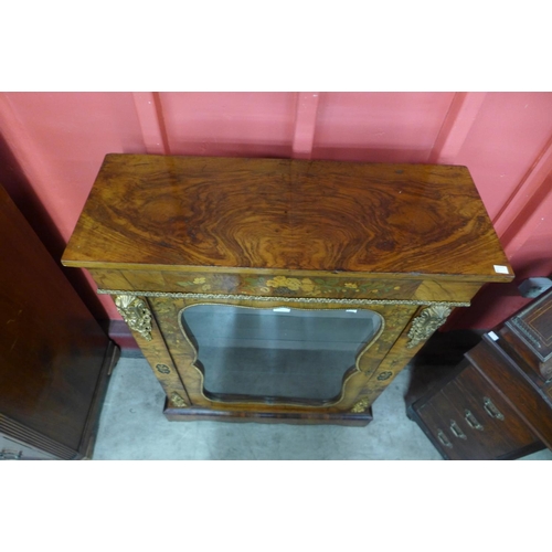 72 - A Victorian walnut, gilt metal and marquetry inlaid pier cabinet