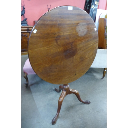 78 - A George IV mahogany circular tilt top tripod tea table