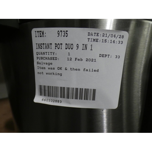 3075 - Instant Pot Duo 9 In 1 cooker   (227-174) * This lot is subject to VAT