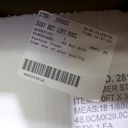 3097 - Easy Set 10Ft Pool        (227-257) * This lot is subject to VAT