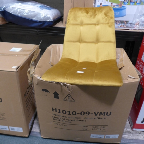 3103 - 2Pk Tapered Chair Mustard velvet, RRP £124.91 + vat (227-191) * This lot is subject to VAT