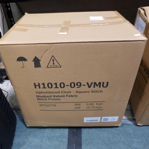 3104 - 2Pk Tapered Chair Mustard velvet, RRP £124.91 + vat (227-192) * This lot is subject to VAT