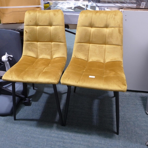 3106 - 2Pk Tapered Chair Mustard velvet, RRP £124.91 + vat (227-275) * This lot is subject to VAT