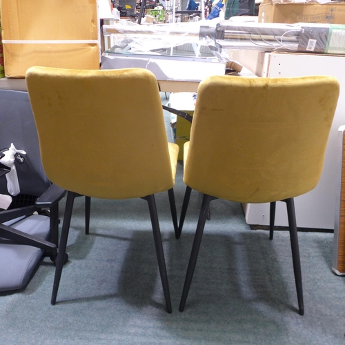 3106 - 2Pk Tapered Chair Mustard velvet, RRP £124.91 + vat (227-275) * This lot is subject to VAT