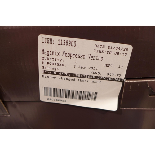 3138 - Magimix Vertuo Plus Red 11389 Nespresso coffee machine  (227-415) * This lot is subject to VAT