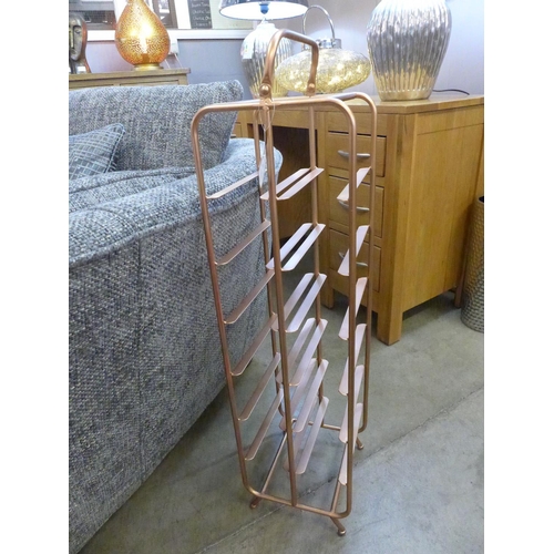 1391 - An industrial inspired copper finish 12 bottle wine rack (1886625)   #