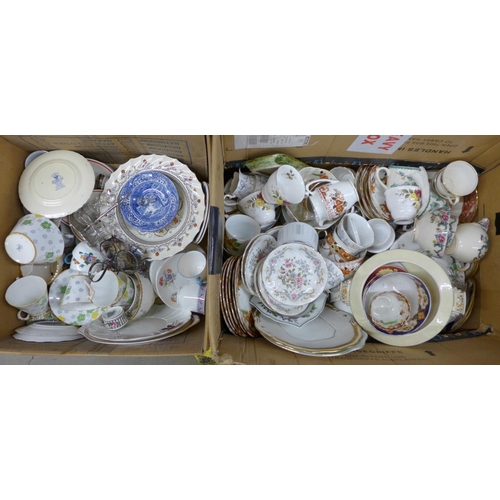 1103 - Two boxes of assorted china, etc. **PLEASE NOTE THIS LOT IS NOT ELIGIBLE FOR POSTING AND PACKING**