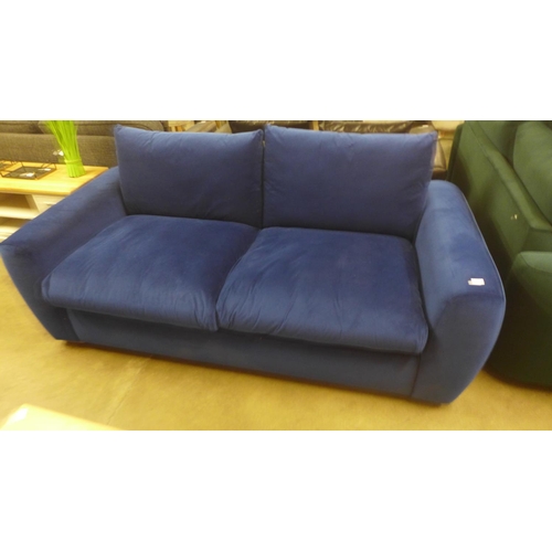 1422 - A blue velvet Snug sofa with storage (GF088) RRP £1299*This lot is subject to VAT