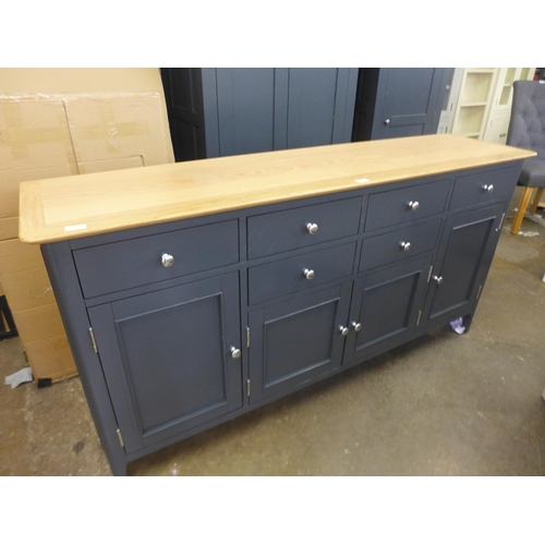 1501 - A Bergen blue painted oak four door six drawer extra large sideboard (NTP-4DS-BL)   *This lot is sub... 