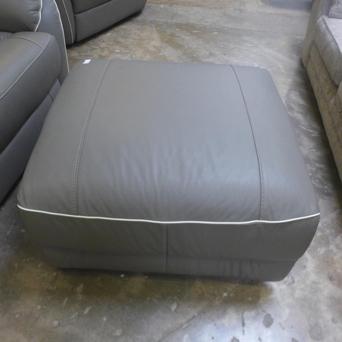 1555 - A Raffa grey leather footstool