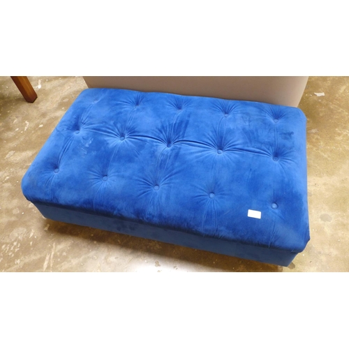 1568 - Bordeaux navy velvet footstool , RRP £249.81 + vat (4056-13) * this lot is subject to vat