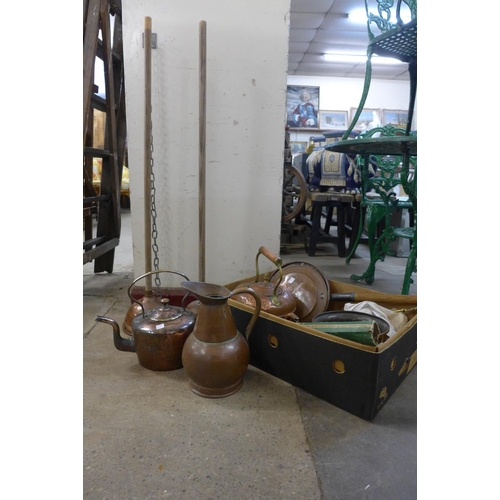 402 - Assorted copperware, ponches, etc.