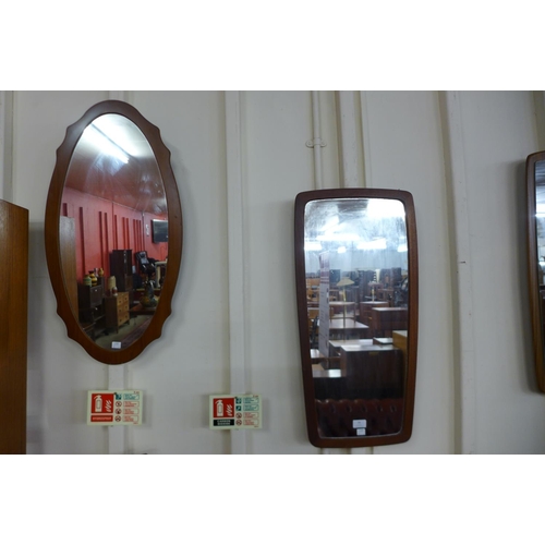 54 - Two teak framed mirrors