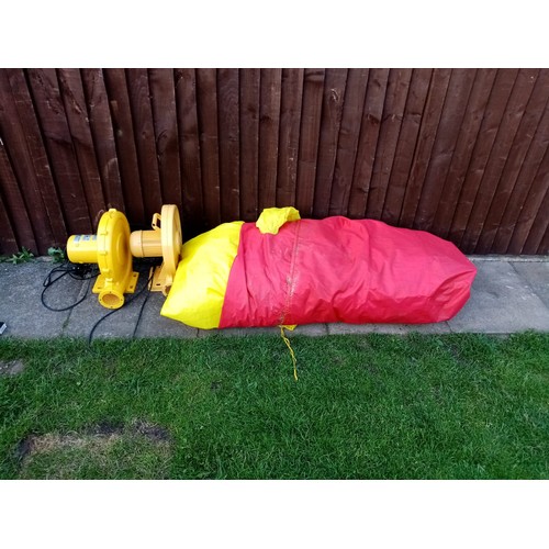 2441 - 12 x 12ft Red and Yellow Inflatable bouncy castle with 2 blowers - both working