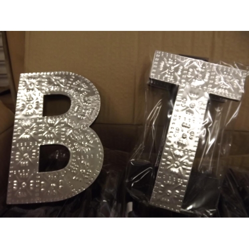 2073 - Aluminium letters:- Handmade in Bali - packed in 5s ready to sell to retail or shops, stall holders ... 