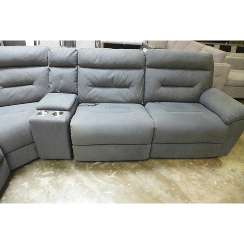 1551 - A Justin grey fabric reclining sectional sofa RRP £1541.66 + vat ( 4057-21 ) * this lot is subject t... 