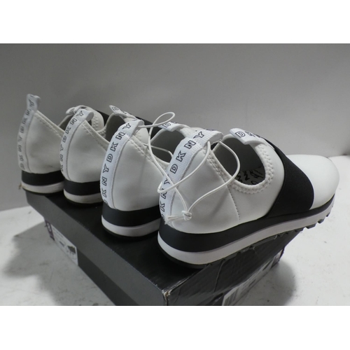 3072 - 2 Pairs of women's white DKNY Jayla style trainers, both UK size 4 * this lot is subject to VAT