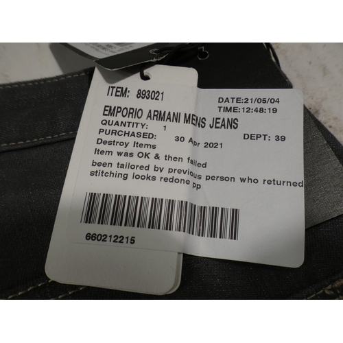 3086 - 2 Pairs of men's Emporio Armani jeans; grey 34