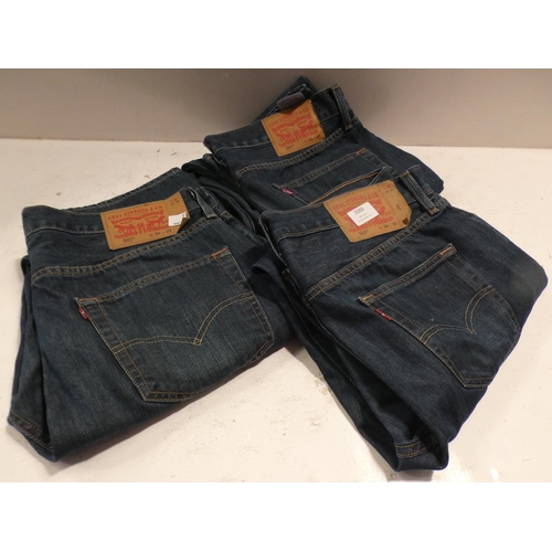 3088 - 3 Pairs of men's Levi 501 jeans; 2 x 35