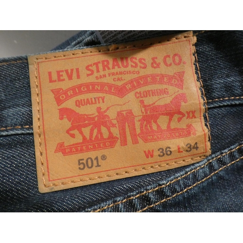 3088 - 3 Pairs of men's Levi 501 jeans; 2 x 35