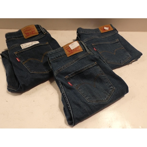 3089 - 3 Pairs of women's Levis 721 jeans; 27