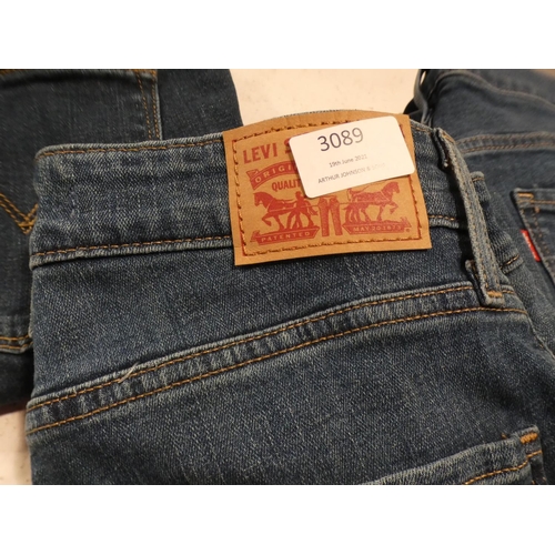 3089 - 3 Pairs of women's Levis 721 jeans; 27